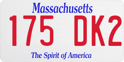 MA license plate 175DK2