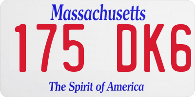 MA license plate 175DK6