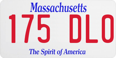 MA license plate 175DL0