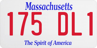MA license plate 175DL1