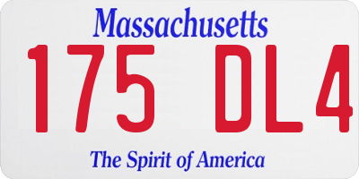 MA license plate 175DL4