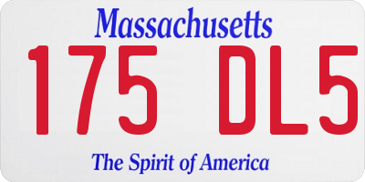 MA license plate 175DL5