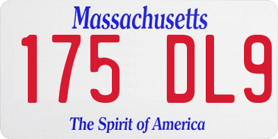 MA license plate 175DL9