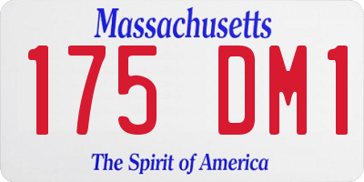 MA license plate 175DM1