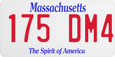 MA license plate 175DM4
