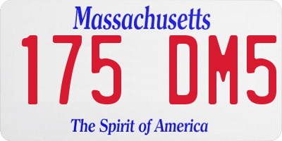 MA license plate 175DM5