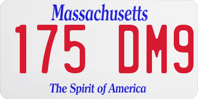 MA license plate 175DM9