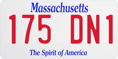 MA license plate 175DN1