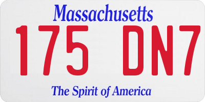 MA license plate 175DN7