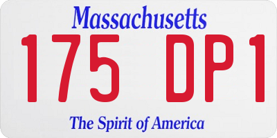 MA license plate 175DP1