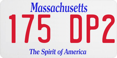 MA license plate 175DP2