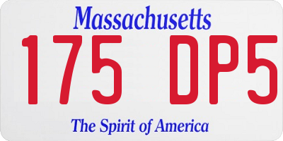 MA license plate 175DP5
