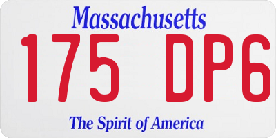 MA license plate 175DP6
