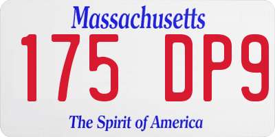 MA license plate 175DP9