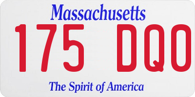 MA license plate 175DQ0
