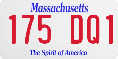 MA license plate 175DQ1