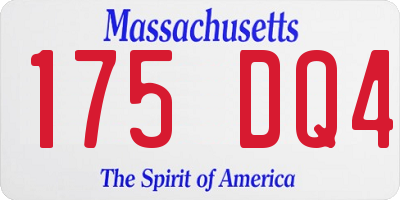 MA license plate 175DQ4
