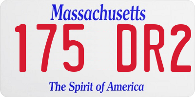 MA license plate 175DR2