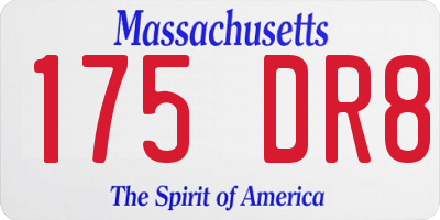 MA license plate 175DR8