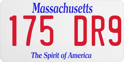 MA license plate 175DR9