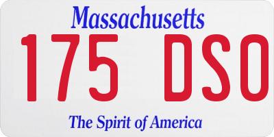MA license plate 175DS0