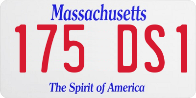MA license plate 175DS1