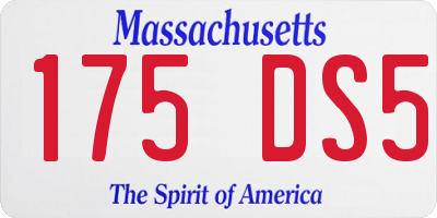 MA license plate 175DS5