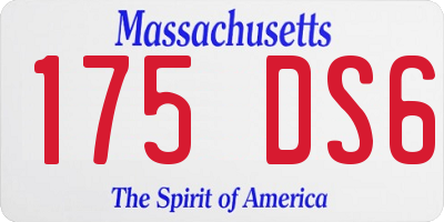 MA license plate 175DS6