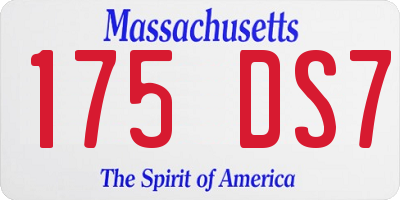 MA license plate 175DS7