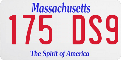 MA license plate 175DS9