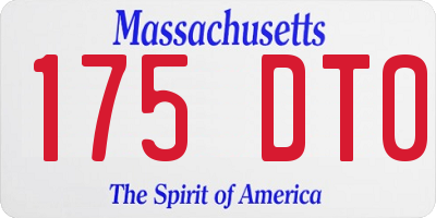 MA license plate 175DT0