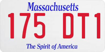 MA license plate 175DT1