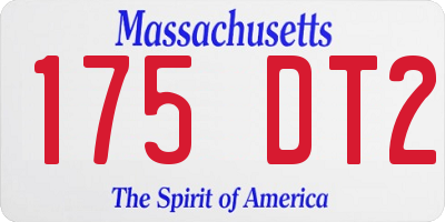 MA license plate 175DT2
