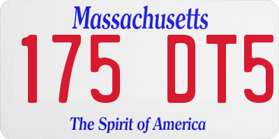 MA license plate 175DT5