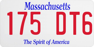 MA license plate 175DT6