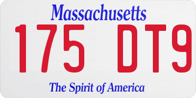 MA license plate 175DT9