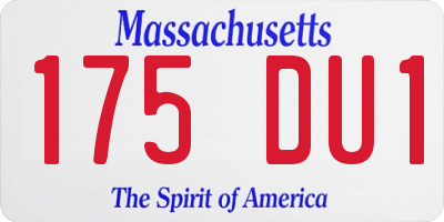 MA license plate 175DU1