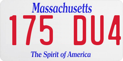 MA license plate 175DU4