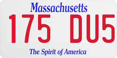 MA license plate 175DU5