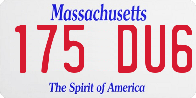 MA license plate 175DU6