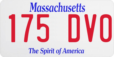 MA license plate 175DV0