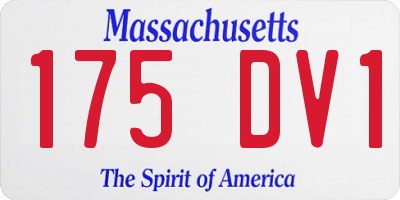 MA license plate 175DV1