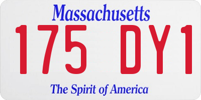 MA license plate 175DY1