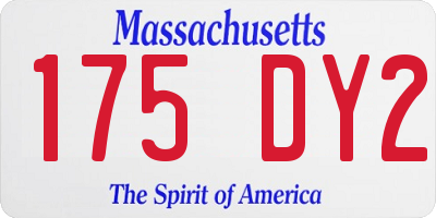MA license plate 175DY2