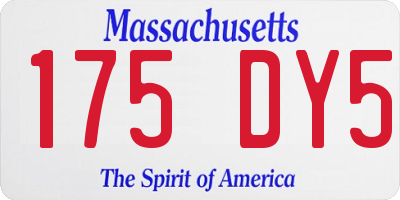 MA license plate 175DY5