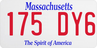 MA license plate 175DY6