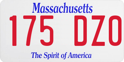 MA license plate 175DZ0