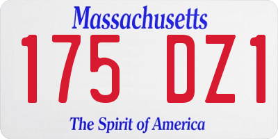 MA license plate 175DZ1