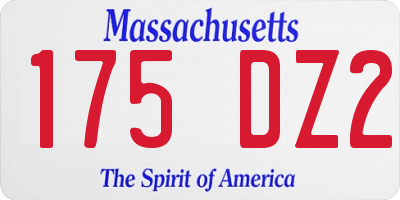 MA license plate 175DZ2