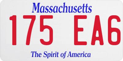 MA license plate 175EA6